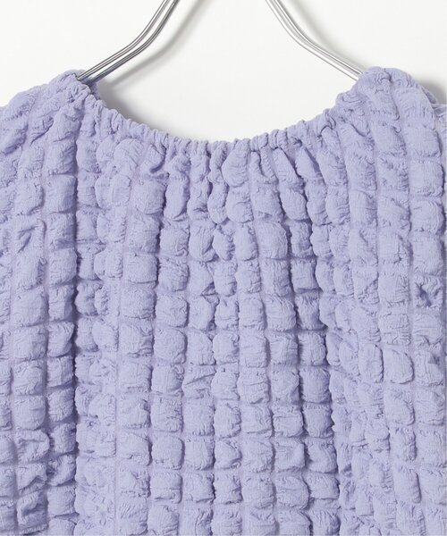 VENCEEXCHANGE（ヴァンスエクスチェンジ）の「ポコポコボリューム半袖カーディガン/ポップコーンカーディガン（Tシャツ/カットソー・レディース・イエロー/オフホワイト/ブラック/パープル・M）」の15枚目の写真