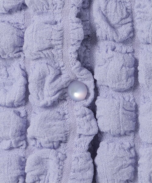 VENCEEXCHANGE（ヴァンスエクスチェンジ）の「ポコポコボリューム半袖カーディガン/ポップコーンカーディガン（Tシャツ/カットソー・レディース・イエロー/オフホワイト/ブラック/パープル・M）」の8枚目の写真