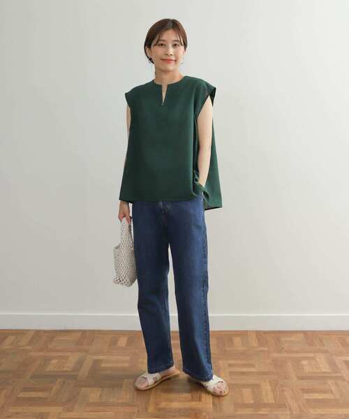 『セットアップ対応』『URTECH高機能リネン』フレンチスリーブブラウス