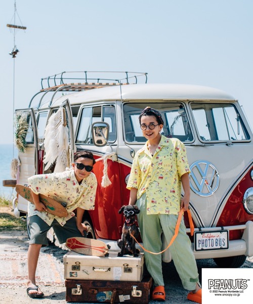 PEANUTS（ピーナッツ）の「PEANUTS ｽﾇｰﾋﾟｰ/ﾌｫﾙｸｽﾜｰｹﾞﾝ ﾀﾞﾌﾞﾙﾈｰﾑｺﾗﾎﾞ　親子お揃いで着れるアロハシャツ　ｷｯｽﾞ（シャツ/ブラウス・キッズ・ナチュラル/イエロー/ブルー・110/120/130）」の10枚目の写真