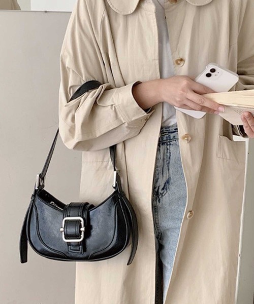 SPIGA（スピーガ）の「ﾊﾞｯｸﾙﾚｻﾞｰｼｮﾙﾀﾞｰﾊﾞｯｸﾞ（ショルダーバッグ・レディース・ブラック/シルバー/ホワイト・FREE）」の2枚目の写真