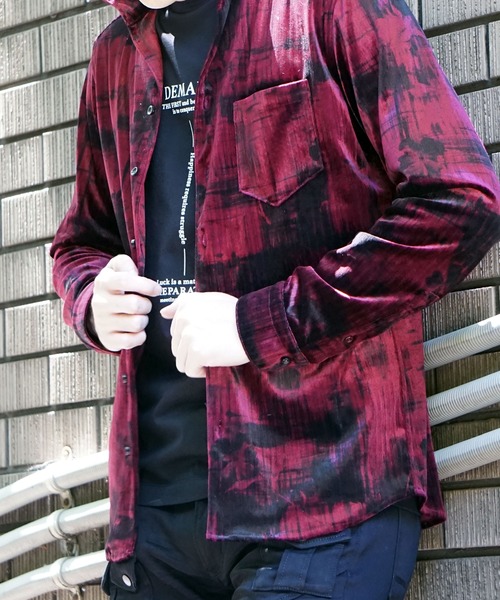 HIDEAWAYS NICOLE（ハイダウェイニコル）の「ハイストレッチ別珍シャツ（シャツ/ブラウス・メンズ・ブラック/ネイビー/ボルドー・LARGE/MEDIUM/X-LARGE）」の12枚目の写真