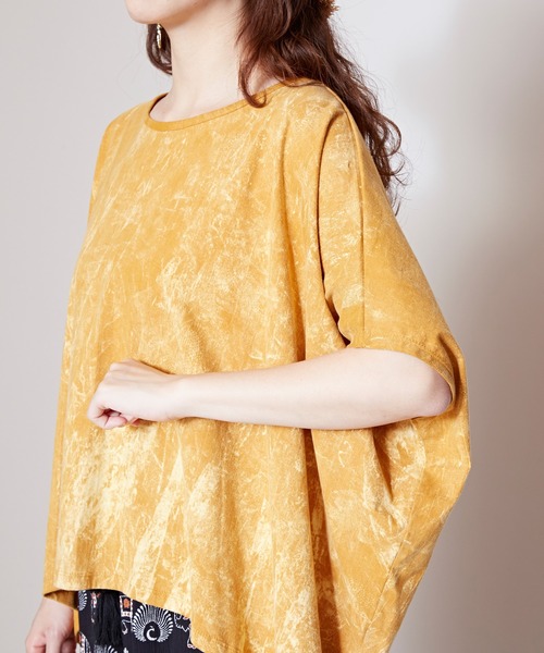 チャイハネ（チャイハネ）の「【チャイハネ】パチドアシッドウォッシュ変形トップス（Tシャツ/カットソー・レディース・ブラック/ブルー/マスタード・FREE）」の10枚目の写真