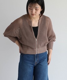 メッシュジップカーディガン