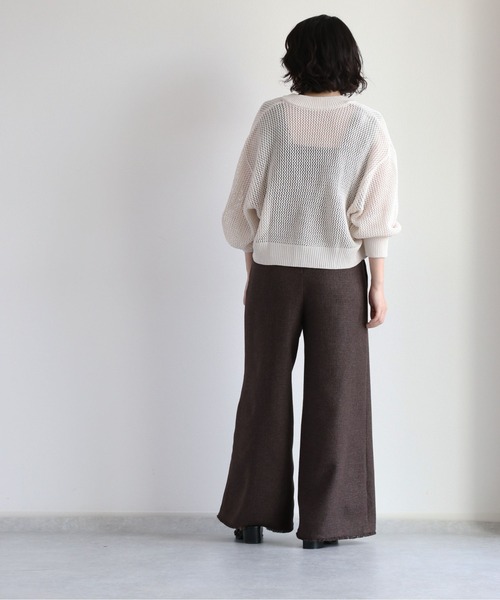 cepo(セポ)の「メッシュジップカーディガン(カーディガン/ボレロ・レディース・オフホワイト/ダークブラウン/モカ・M)」の16枚目の写真