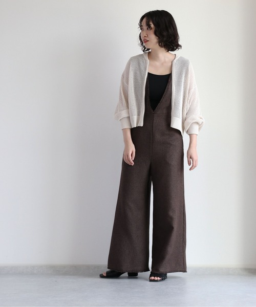 cepo(セポ)の「メッシュジップカーディガン(カーディガン/ボレロ・レディース・オフホワイト/ダークブラウン/モカ・M)」の12枚目の写真