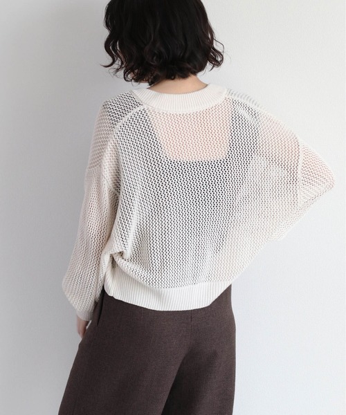 cepo(セポ)の「メッシュジップカーディガン(カーディガン/ボレロ・レディース・オフホワイト/ダークブラウン/モカ・M)」の19枚目の写真