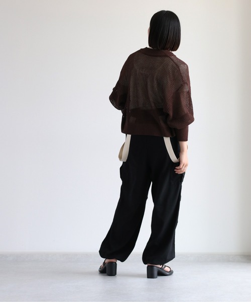 cepo(セポ)の「メッシュジップカーディガン(カーディガン/ボレロ・レディース・オフホワイト/ダークブラウン/モカ・M)」の18枚目の写真