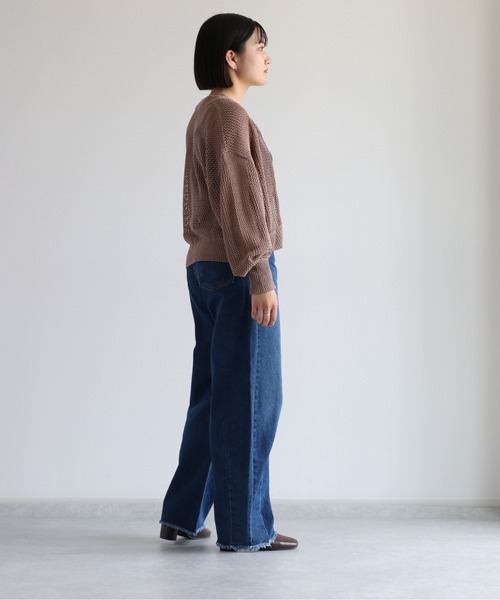 cepo(セポ)の「メッシュジップカーディガン(カーディガン/ボレロ・レディース・オフホワイト/ダークブラウン/モカ・M)」の15枚目の写真