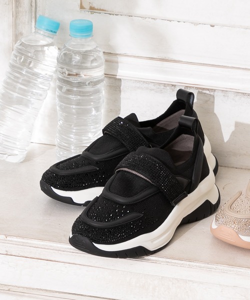 coca（ANDEX shoes product）（コカ）の「【サステナブルシリーズ】ビジューベルト ニットスニーカー（スニーカー・レディース・ベージュ/ブラック・SMALL/MEDIUM/LARGE）」の10枚目の写真