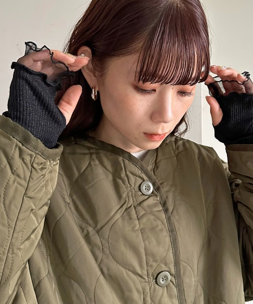 DISCOAT（ディスコート）の「ラメリブシアーアームウォーマー（手袋・レディース・アイボリー/ブラック/バーガンディー・FREE）」の18枚目の写真