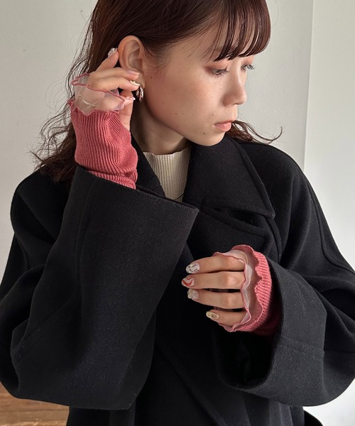 DISCOAT（ディスコート）の「ラメリブシアーアームウォーマー（手袋・レディース・アイボリー/ブラック/バーガンディー・FREE）」の22枚目の写真