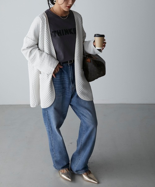 Anss.me(アンスミー)の「【Anss.me】シンプルゴシックロゴプリントロンT(Tシャツ/カットソー・レディース・ホワイト系1/チャコールグレー/ホワイト系2/ブラック/ライトカーキ/ベージュ・FREE)」の11枚目の写真