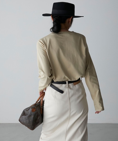 Anss.me(アンスミー)の「【Anss.me】シンプルゴシックロゴプリントロンT(Tシャツ/カットソー・レディース・ホワイト系1/チャコールグレー/ホワイト系2/ブラック/ライトカーキ/ベージュ・FREE)」の18枚目の写真