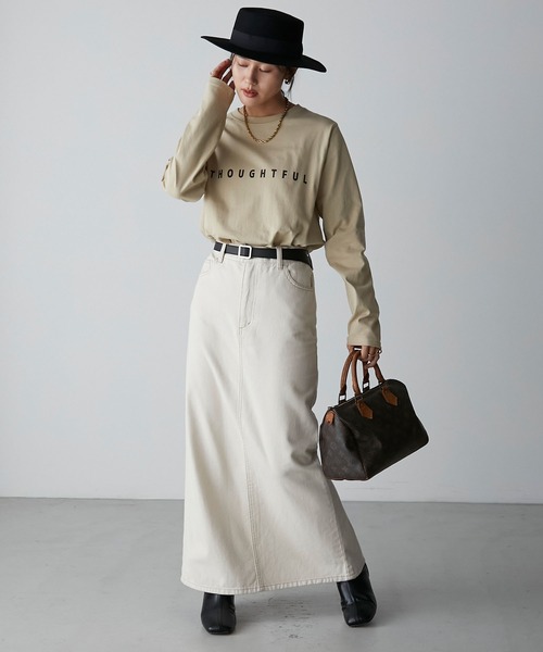 Anss.me(アンスミー)の「【Anss.me】シンプルゴシックロゴプリントロンT(Tシャツ/カットソー・レディース・ホワイト系1/チャコールグレー/ホワイト系2/ブラック/ライトカーキ/ベージュ・FREE)」の20枚目の写真