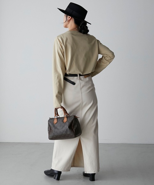 Anss.me(アンスミー)の「【Anss.me】シンプルゴシックロゴプリントロンT(Tシャツ/カットソー・レディース・ホワイト系1/チャコールグレー/ホワイト系2/ブラック/ライトカーキ/ベージュ・FREE)」の21枚目の写真