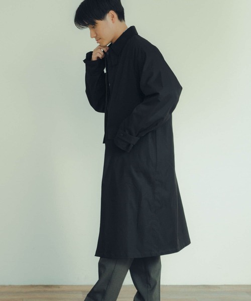 ITEMS URBANRESEARCH（アイテムズ アーバンリサーチ）の「トラッドスタイル ハンティングコート（ステンカラーコート・メンズ・ブラック/チェック/カーキ・LARGE/MEDIUM）」の16枚目の写真