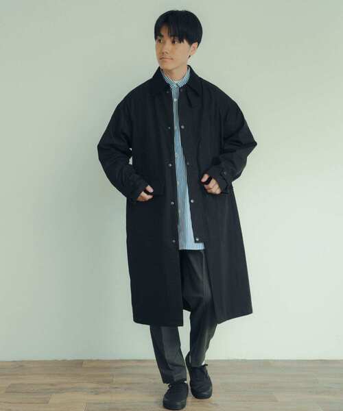 ITEMS URBANRESEARCH（アイテムズ アーバンリサーチ）の「トラッドスタイル ハンティングコート（ステンカラーコート・メンズ・ブラック/チェック/カーキ・LARGE/MEDIUM）」の14枚目の写真