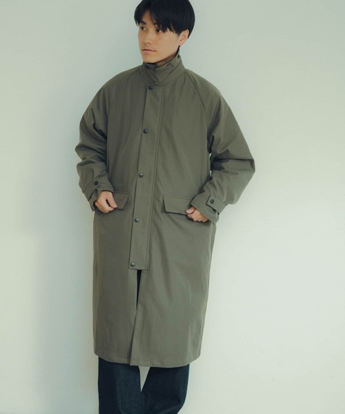 ITEMS URBANRESEARCH（アイテムズ アーバンリサーチ）の「トラッドスタイル ハンティングコート（ステンカラーコート・メンズ・ブラック/チェック/カーキ・LARGE/MEDIUM）」の12枚目の写真