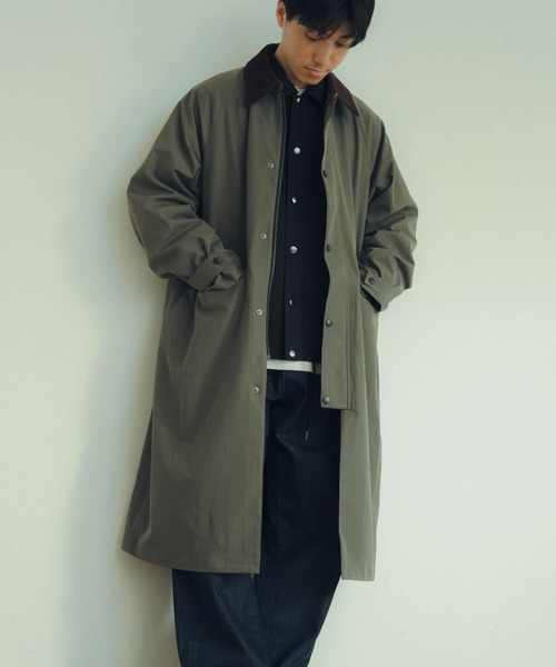 ITEMS URBANRESEARCH（アイテムズ アーバンリサーチ）の「トラッドスタイル ハンティングコート（ステンカラーコート・メンズ・ブラック/チェック/カーキ・LARGE/MEDIUM）」の10枚目の写真