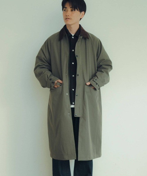 ITEMS URBANRESEARCH（アイテムズ アーバンリサーチ）の「トラッドスタイル ハンティングコート（ステンカラーコート・メンズ・ブラック/チェック/カーキ・LARGE/MEDIUM）」の9枚目の写真