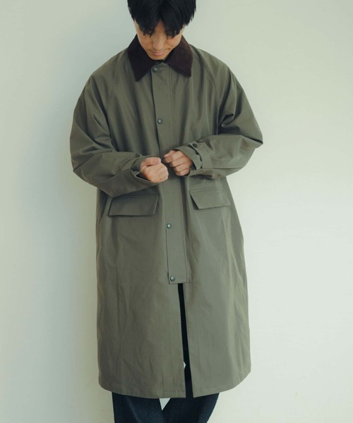 ITEMS URBANRESEARCH（アイテムズ アーバンリサーチ）の「トラッドスタイル ハンティングコート（ステンカラーコート・メンズ・ブラック/チェック/カーキ・LARGE/MEDIUM）」の8枚目の写真