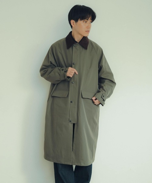 ITEMS URBANRESEARCH（アイテムズ アーバンリサーチ）の「トラッドスタイル ハンティングコート（ステンカラーコート・メンズ・ブラック/チェック/カーキ・LARGE/MEDIUM）」の7枚目の写真