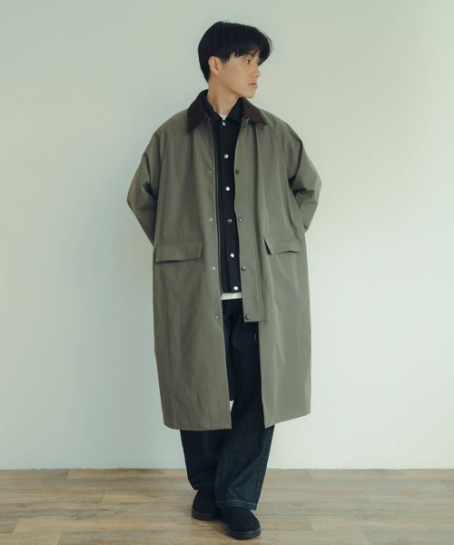 ITEMS URBANRESEARCH（アイテムズ アーバンリサーチ）の「トラッドスタイル ハンティングコート（ステンカラーコート・メンズ・ブラック/チェック/カーキ・LARGE/MEDIUM）」の6枚目の写真