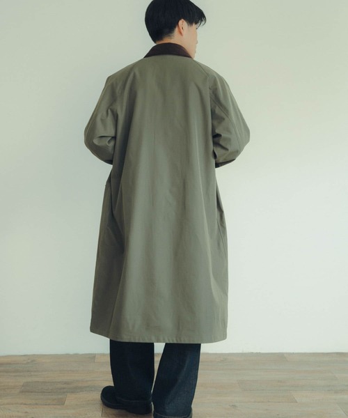 ITEMS URBANRESEARCH（アイテムズ アーバンリサーチ）の「トラッドスタイル ハンティングコート（ステンカラーコート・メンズ・ブラック/チェック/カーキ・LARGE/MEDIUM）」の4枚目の写真