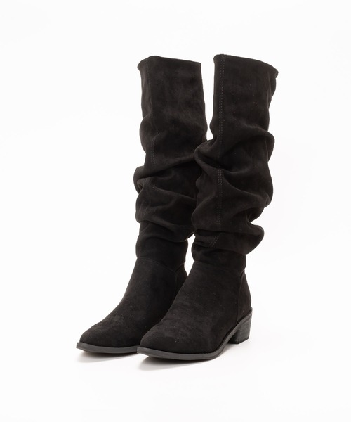 SVEC（シュベック）の「ポインテッドトゥ ワイドシャフト シャーリング ニーハイブーツ（ブーツ・レディース・インディゴブルー/ベージュ/ブラック・35/36/37/38/39）」の15枚目の写真