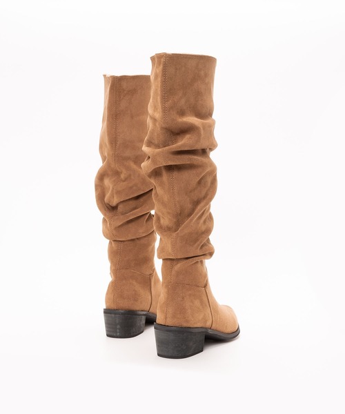 SVEC（シュベック）の「ポインテッドトゥ ワイドシャフト シャーリング ニーハイブーツ（ブーツ・レディース・インディゴブルー/ベージュ/ブラック・35/36/37/38/39）」の6枚目の写真