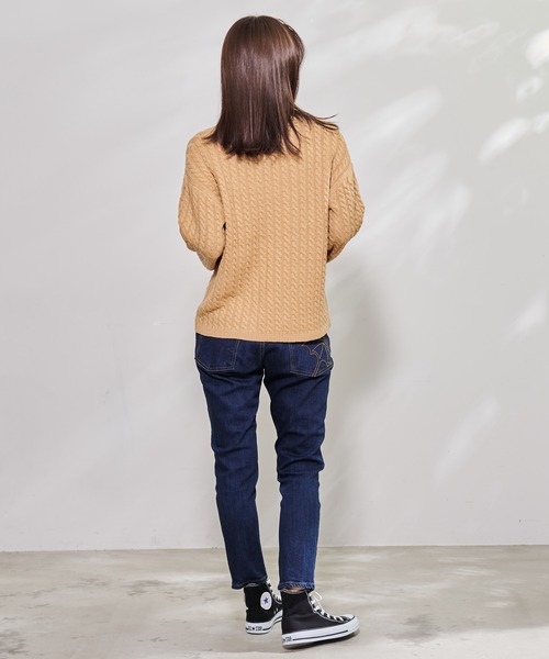 Arnold Palmer（アーノルドパーマー）の「ミニケーブル ニット（ニット/セーター・レディース・ブラック/キャメル・S/L/M）」の8枚目の写真