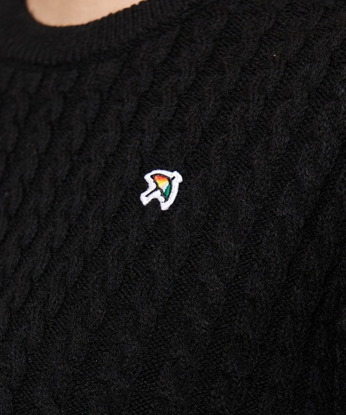 Arnold Palmer（アーノルドパーマー）の「ミニケーブル ニット（ニット/セーター・レディース・ブラック/キャメル・S/L/M）」の4枚目の写真