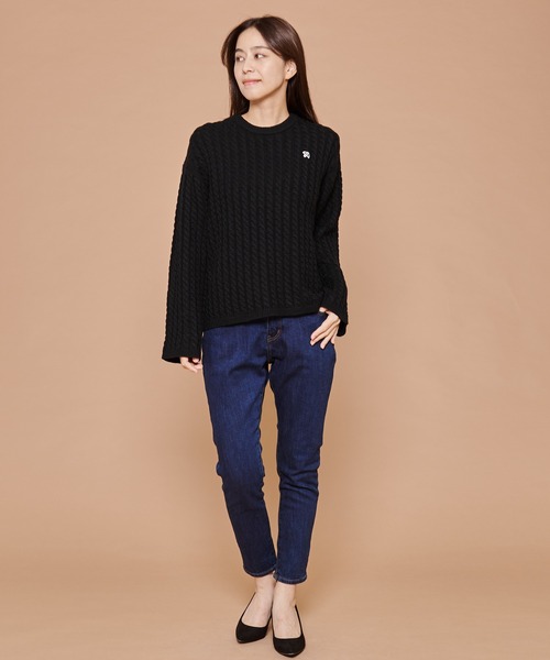 Arnold Palmer（アーノルドパーマー）の「ミニケーブル ニット（ニット/セーター・レディース・ブラック/キャメル・S/L/M）」の11枚目の写真