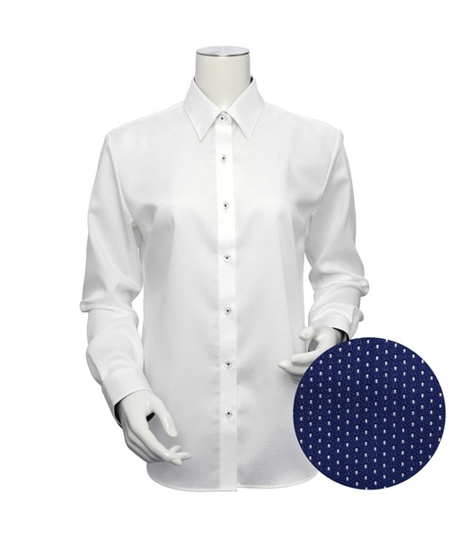 TOKYO SHIRTS（トウキョウシャツ）の「形態安定ノーアイロン レギュラー 長袖ビジネスワイシャツ（ビジネスシャツ・レディース・ホワイト・LL/S/L/M/XL）」の4枚目の写真