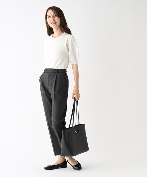 index(インデックス)の「セットアップ対応 ストレッチテーパードパンツ/DELEGANT【洗濯機洗い可/イージーアイロン】(その他パンツ・レディース・ダークグレー/ブラック/ブラック系1/ブルー系その他・38/40/42/36)」の7枚目の写真