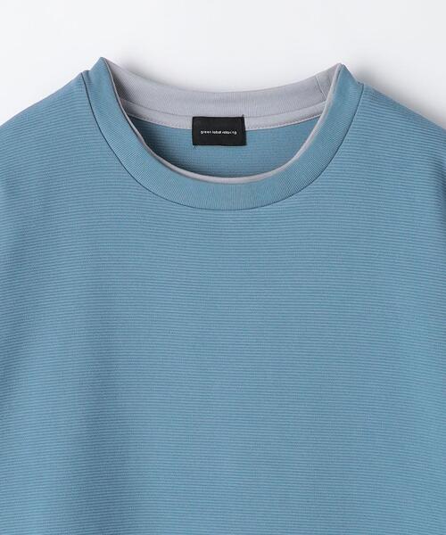 green label relaxing(グリーンレーベルリラクシング)の「GIZA リップル フェイクレイヤード 長袖 Tシャツ(Tシャツ/カットソー・メンズ・ライトブルー/ダークグレー/ホワイト・M/S/XL/L)」の13枚目の写真
