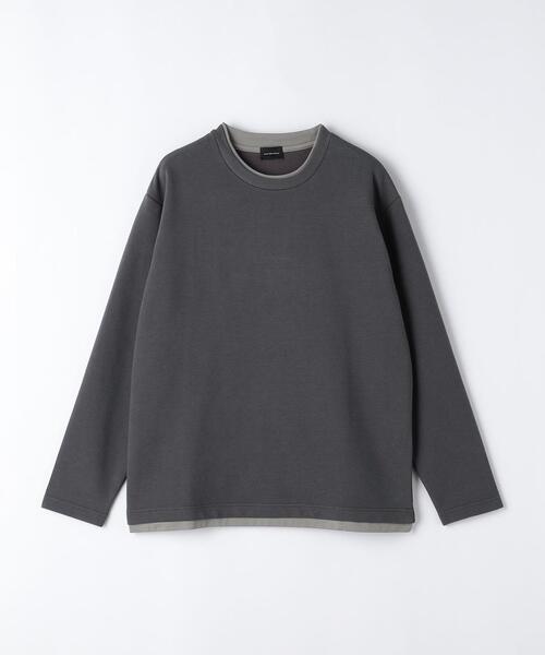 green label relaxing(グリーンレーベルリラクシング)の「GIZA リップル フェイクレイヤード 長袖 Tシャツ(Tシャツ/カットソー・メンズ・ライトブルー/ダークグレー/ホワイト・M/S/XL/L)」の21枚目の写真