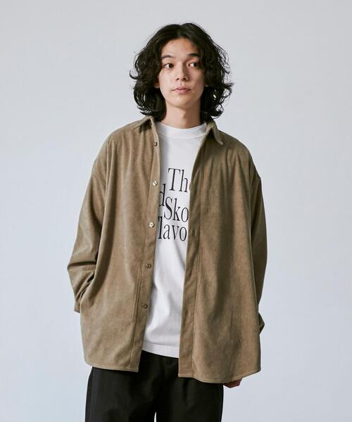 coen（コーエン）の「ビッグシルエットコーデュロイシャツジャケット（シャツ/ブラウス・メンズ・ブラック/ベージュ・S/M/L/XL）」の3枚目の写真