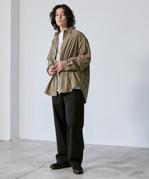 coen（コーエン）の「ビッグシルエットコーデュロイシャツジャケット（シャツ/ブラウス・メンズ・ブラック/ベージュ・S/M/L/XL）」の4枚目の写真