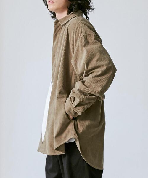 coen（コーエン）の「ビッグシルエットコーデュロイシャツジャケット（シャツ/ブラウス・メンズ・ブラック/ベージュ・S/M/L/XL）」の16枚目の写真