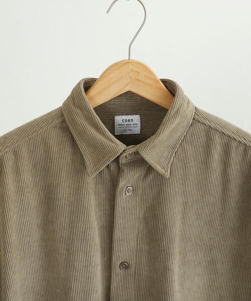 coen（コーエン）の「ビッグシルエットコーデュロイシャツジャケット（シャツ/ブラウス・メンズ・ブラック/ベージュ・S/M/L/XL）」の21枚目の写真