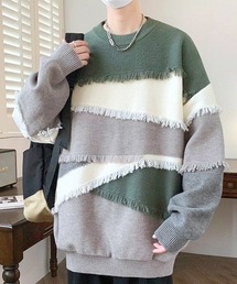 EFFECTION（エフェクション）の「■2026AW 新色追加【FVLMEN】fringe cut crew knit sweater pullover/フリンジ カット クルー ニット セーター プルオーバー/メンズ レディース ユニセックス（ニット/セーター）」