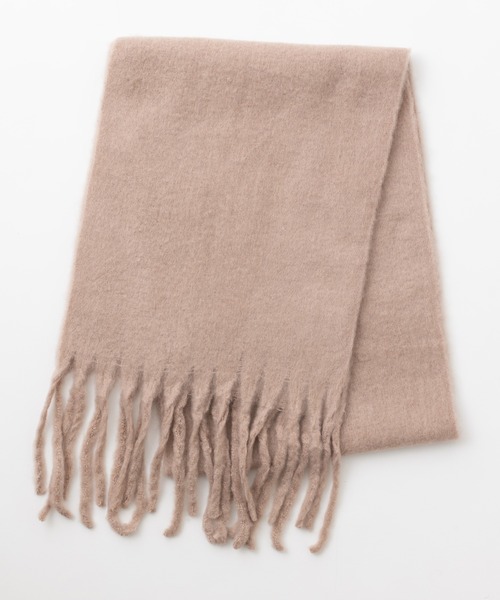 emonique（エモニーク）の「ボリューム フリンジ大判マフラー ストール プレーン ふわふわざっくり（マフラー・レディース・ブラウン/ライトブルー/スカイブルー/ホワイト/ブルー/ベージュ/モスグリーン/キャメル/ピンク/ブラック・FREE）」の20枚目の写真