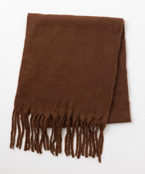 emonique（エモニーク）の「ボリューム フリンジ大判マフラー ストール プレーン ふわふわざっくり（マフラー・レディース・ブラウン/ライトブルー/スカイブルー/ホワイト/ブルー/ベージュ/モスグリーン/キャメル/ピンク/ブラック・FREE）」の17枚目の写真