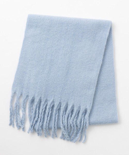 emonique（エモニーク）の「ボリューム フリンジ大判マフラー ストール プレーン ふわふわざっくり（マフラー・レディース・ブラウン/ライトブルー/スカイブルー/ホワイト/ブルー/ベージュ/モスグリーン/キャメル/ピンク/ブラック・FREE）」の15枚目の写真