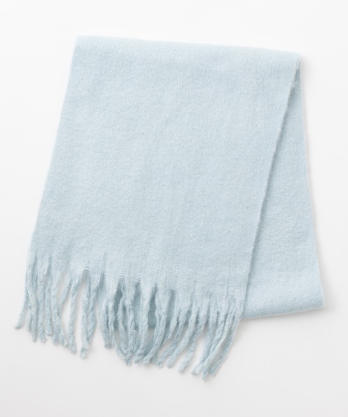 emonique（エモニーク）の「ボリューム フリンジ大判マフラー ストール プレーン ふわふわざっくり（マフラー・レディース・ブラウン/ライトブルー/スカイブルー/ホワイト/ブルー/ベージュ/モスグリーン/キャメル/ピンク/ブラック・FREE）」の14枚目の写真
