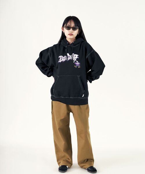 BEN DAVIS（ベンデイビス）の「【BEN DAVIS(ベンデイビス)】 SPRAY ART HOODIE / ロゴ ビッグ 裏起毛 プルオーバー パーカー（パーカー・メンズ・オフホワイト/ブルー系その他2/ブラック・X-LARGE/MEDIUM/LARGE）」の21枚目の写真