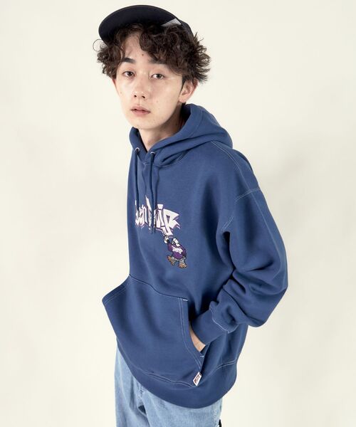 BEN DAVIS（ベンデイビス）の「【BEN DAVIS(ベンデイビス)】 SPRAY ART HOODIE / ロゴ ビッグ 裏起毛 プルオーバー パーカー（パーカー・メンズ・オフホワイト/ブルー系その他2/ブラック・X-LARGE/MEDIUM/LARGE）」の18枚目の写真