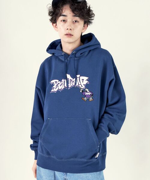 BEN DAVIS（ベンデイビス）の「【BEN DAVIS(ベンデイビス)】 SPRAY ART HOODIE / ロゴ ビッグ 裏起毛 プルオーバー パーカー（パーカー・メンズ・オフホワイト/ブルー系その他2/ブラック・X-LARGE/MEDIUM/LARGE）」の16枚目の写真